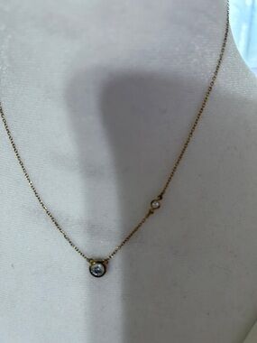 Silpada retired sterling silver and gold Cubic Zirconia Pendant Necklace.